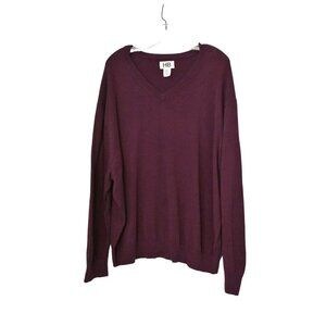 Men's HB Purple Burgundy V-neck Sweater Big and Tall Size 2XL